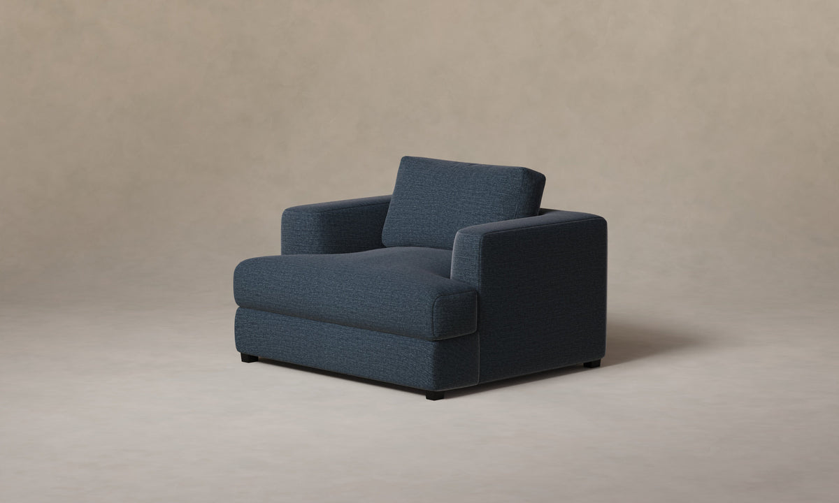The Varick Chair-and-a-Half - Performance Tweed Denim