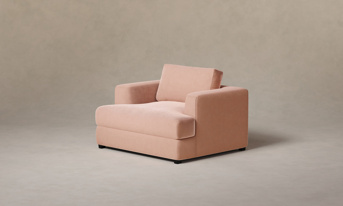 The Varick Chair-and-a-Half - Performance Velvet Blossom