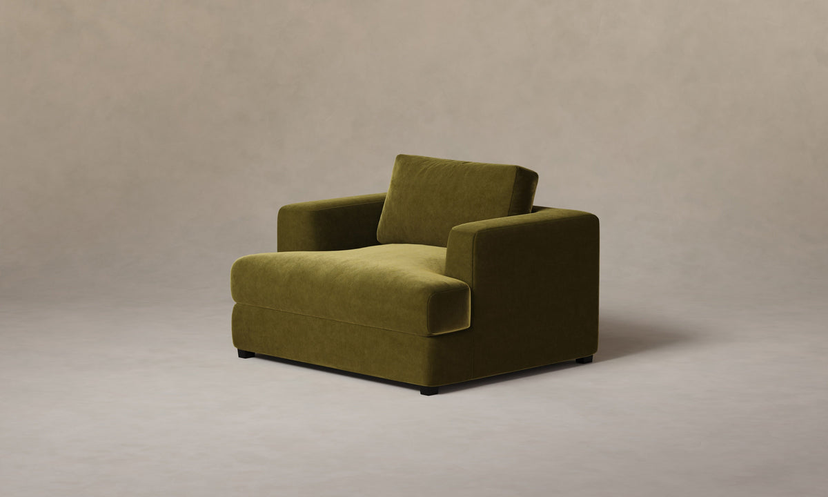 The Varick Chair-and-a-Half - Performance Velvet Olive