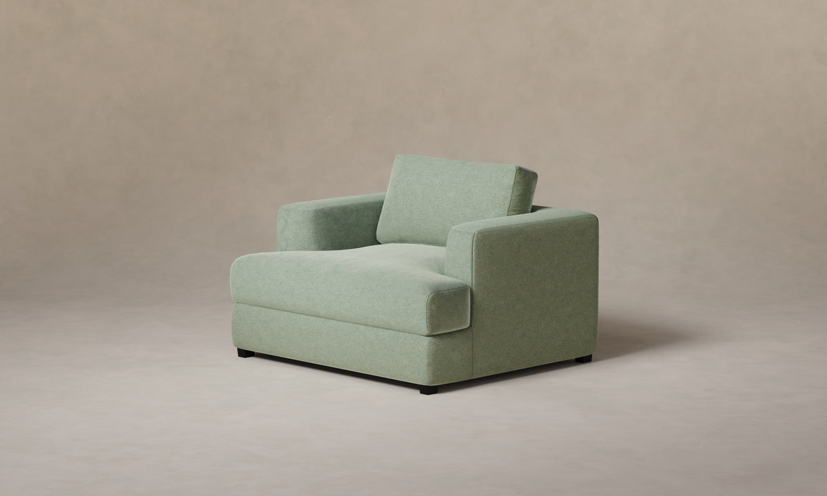 The Varick Chair-and-a-Half - Performance Velvet Seafoam