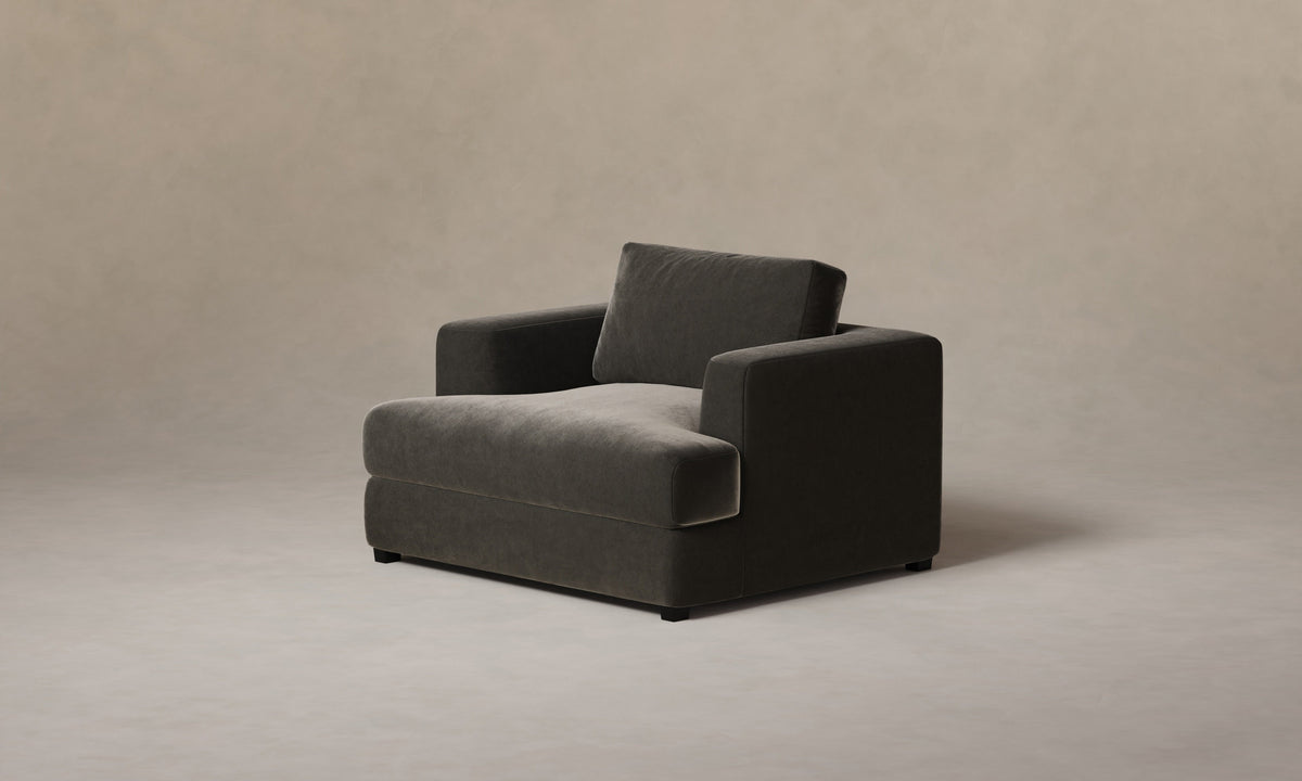 The Varick Chair-and-a-Half - Performance Velvet Slate