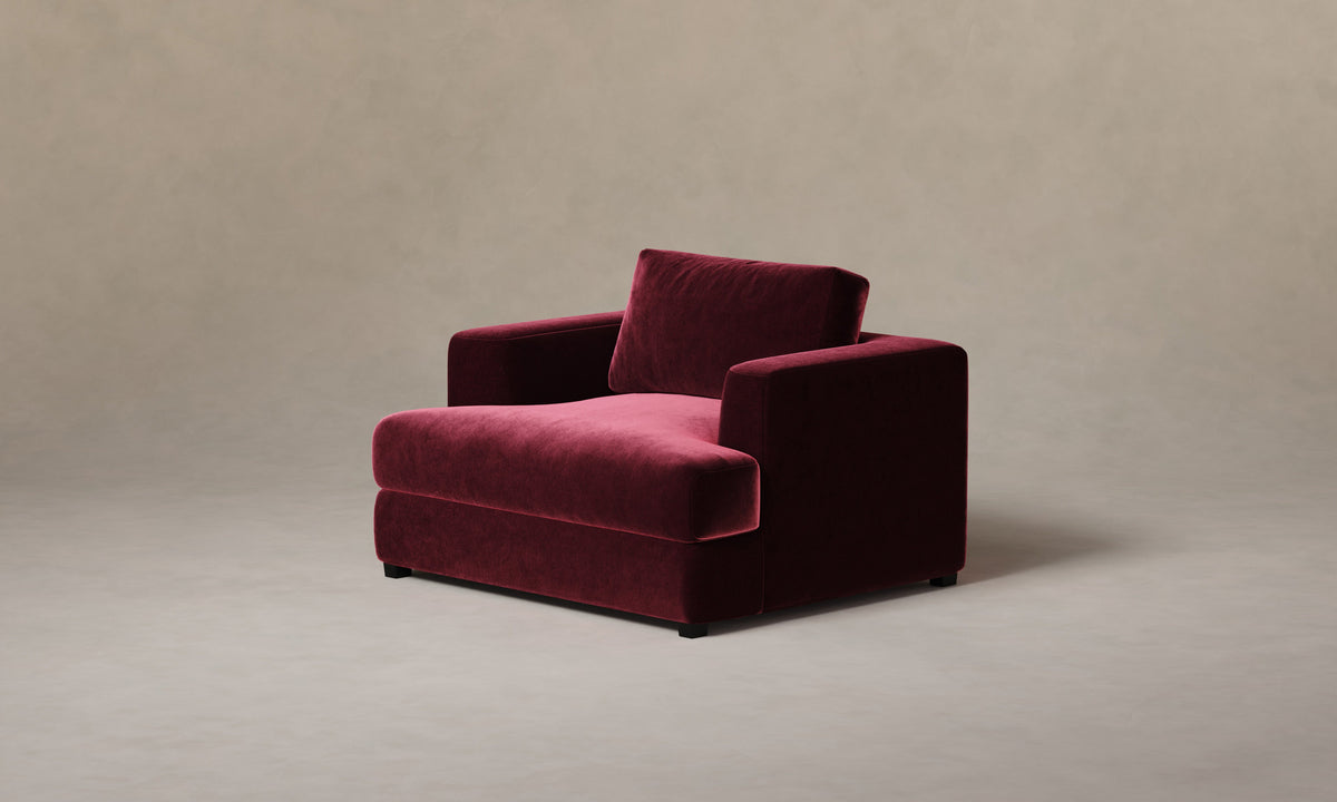 The Varick Chair-and-a-Half - Performance Velvet Merlot