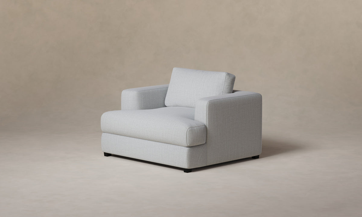 The Varick Chair-and-a-Half - Performance Woven Chenille Rain