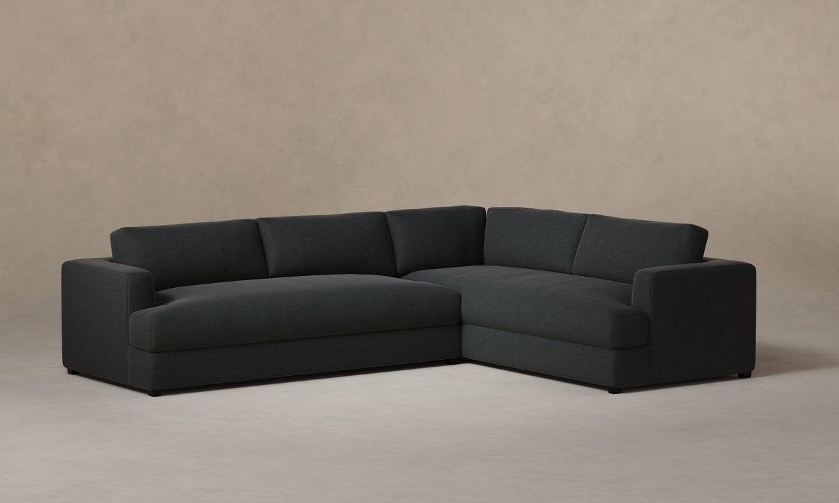 The Varick Sectional - Marled Alpaca Velvet Basalt