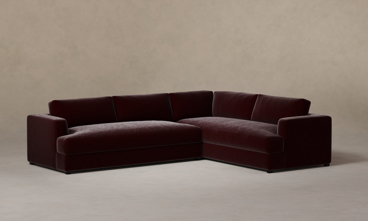 The Varick Sectional - Mohair Crimson