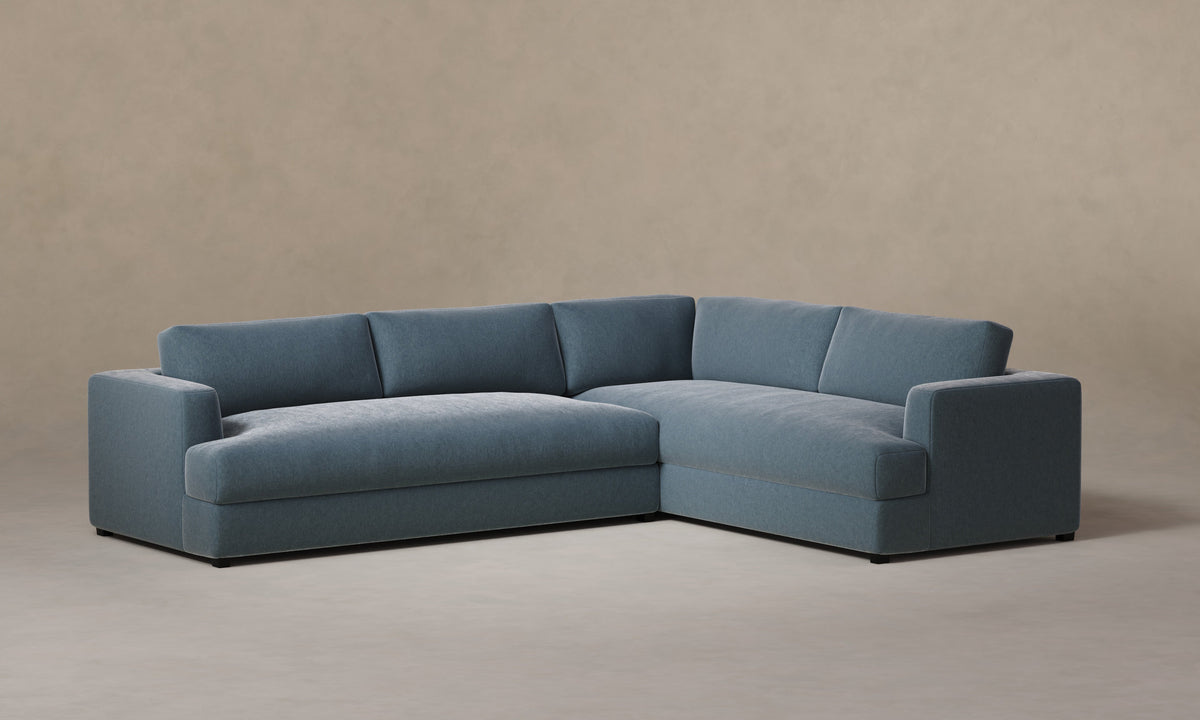 The Varick Sectional - Mohair Slate Blue