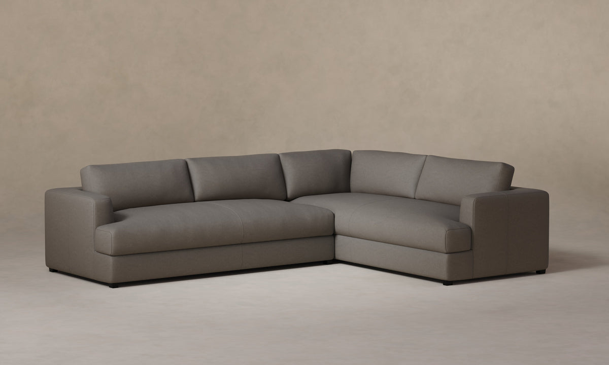 The Varick Sectional - Nubuck Leather Asphalt