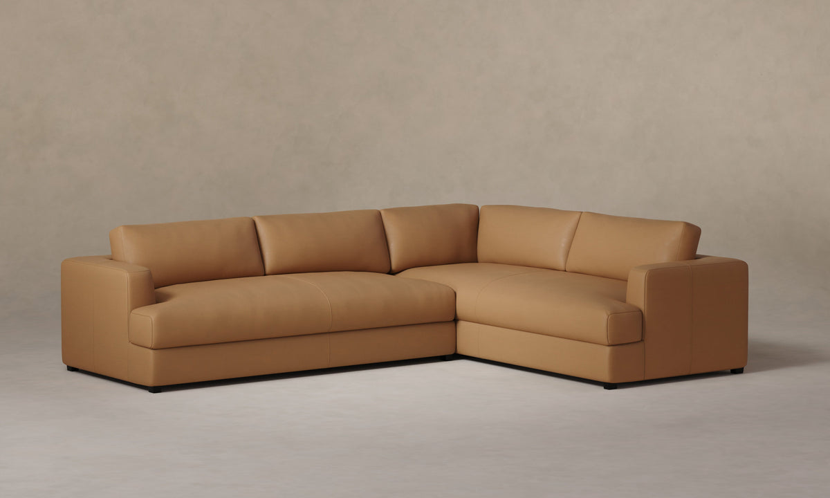 The Varick Sectional - Pebbled Leather Latte