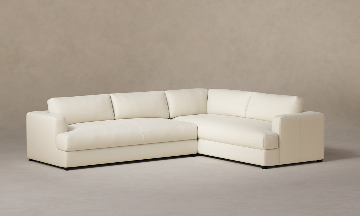 The Varick Sectional - Pebbled Leather Swan