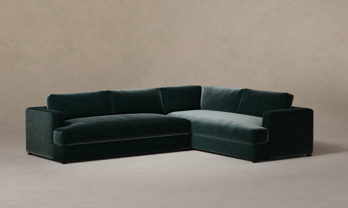 The Varick Sectional - Performance Velvet Emerald