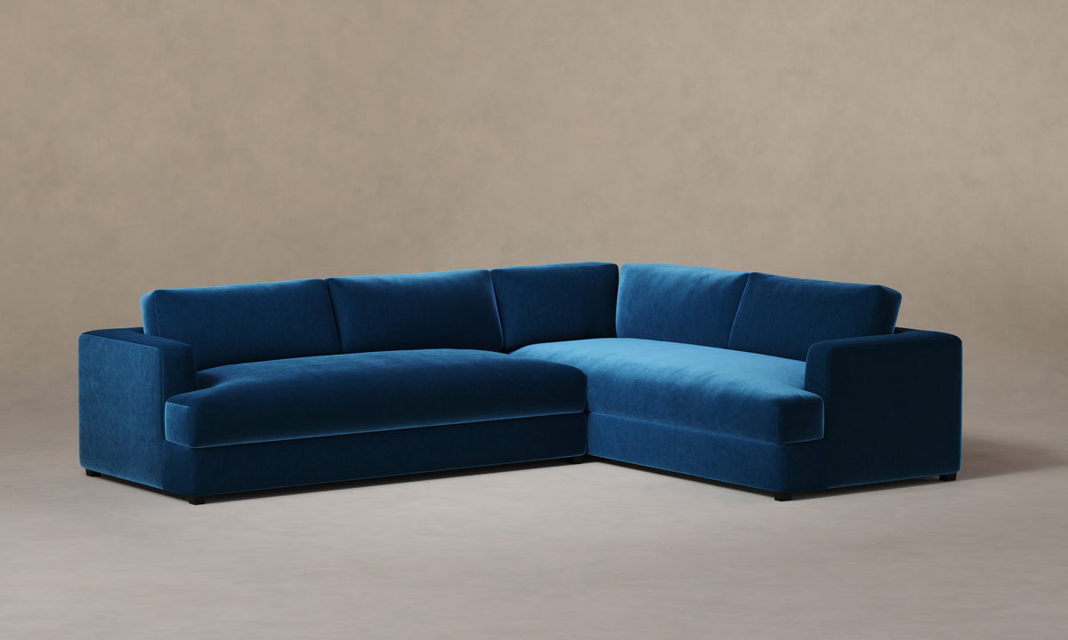 The Varick Sectional - Performance Velvet Sapphire