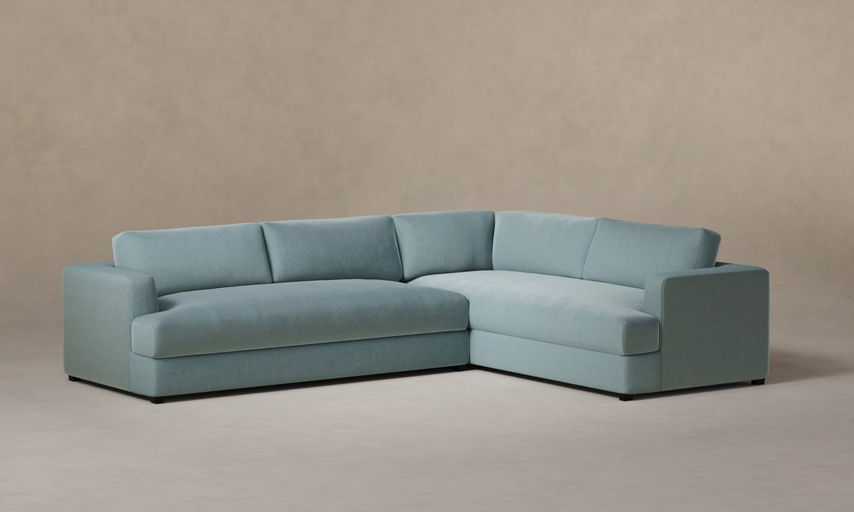 The Varick Sectional - Performance Velvet Sky