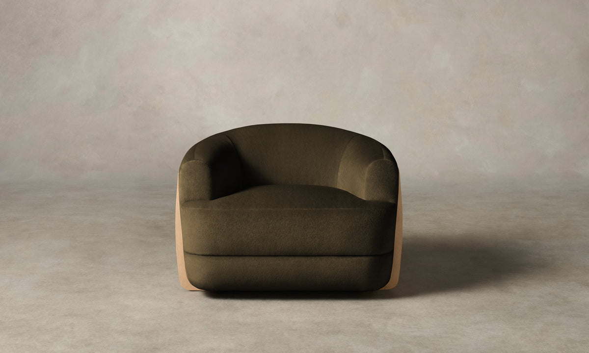 The Vera Swivel Chair - Marled Alpaca Velvet Marsh