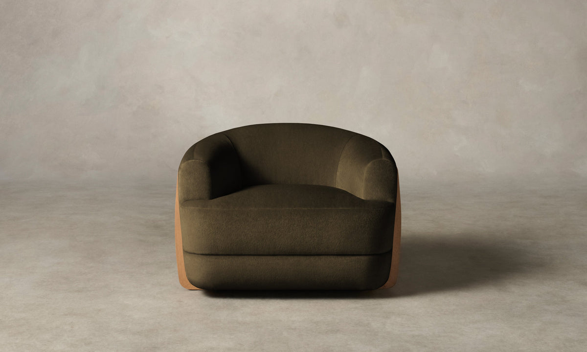 The Vera Swivel Chair - Marled Alpaca Velvet Marsh