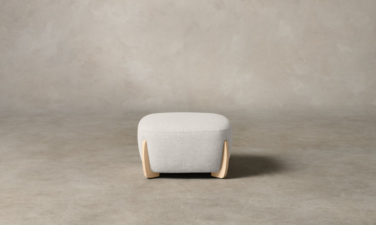 The Vera Ottoman - Heritage Belgian Linen Egret
