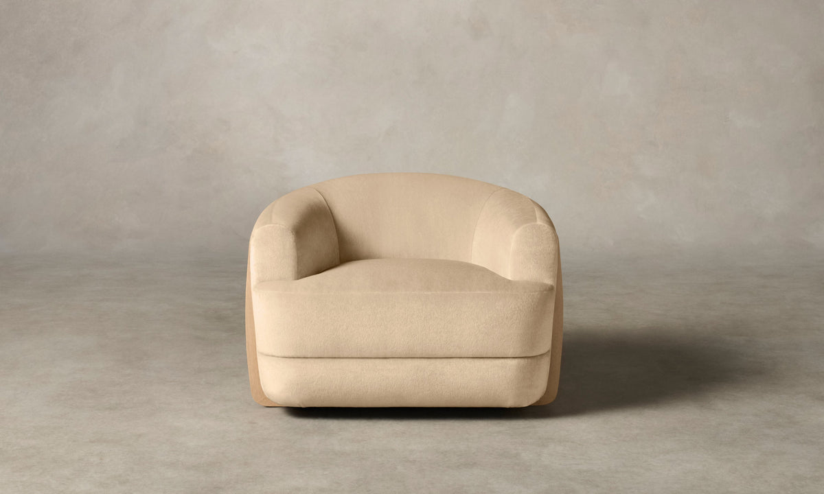 The Vera Swivel Chair - Deep Pile Mohair Doe