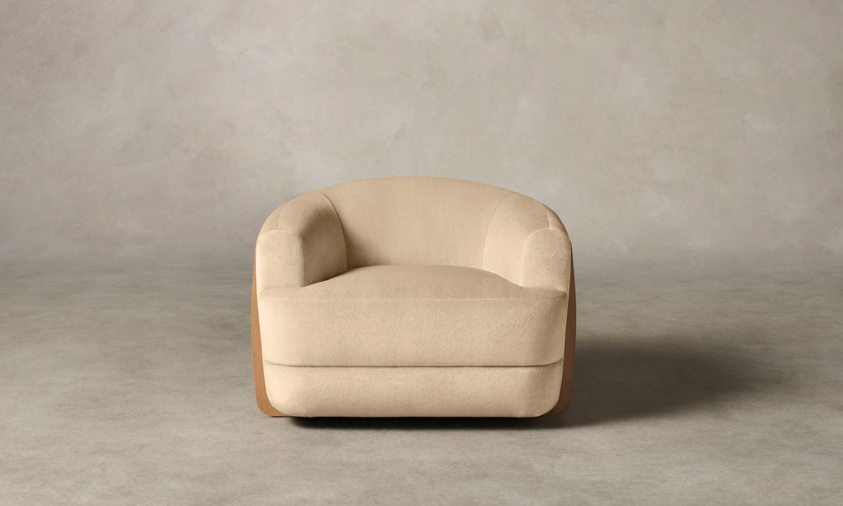 The Vera Swivel Chair - Deep Pile Mohair Doe