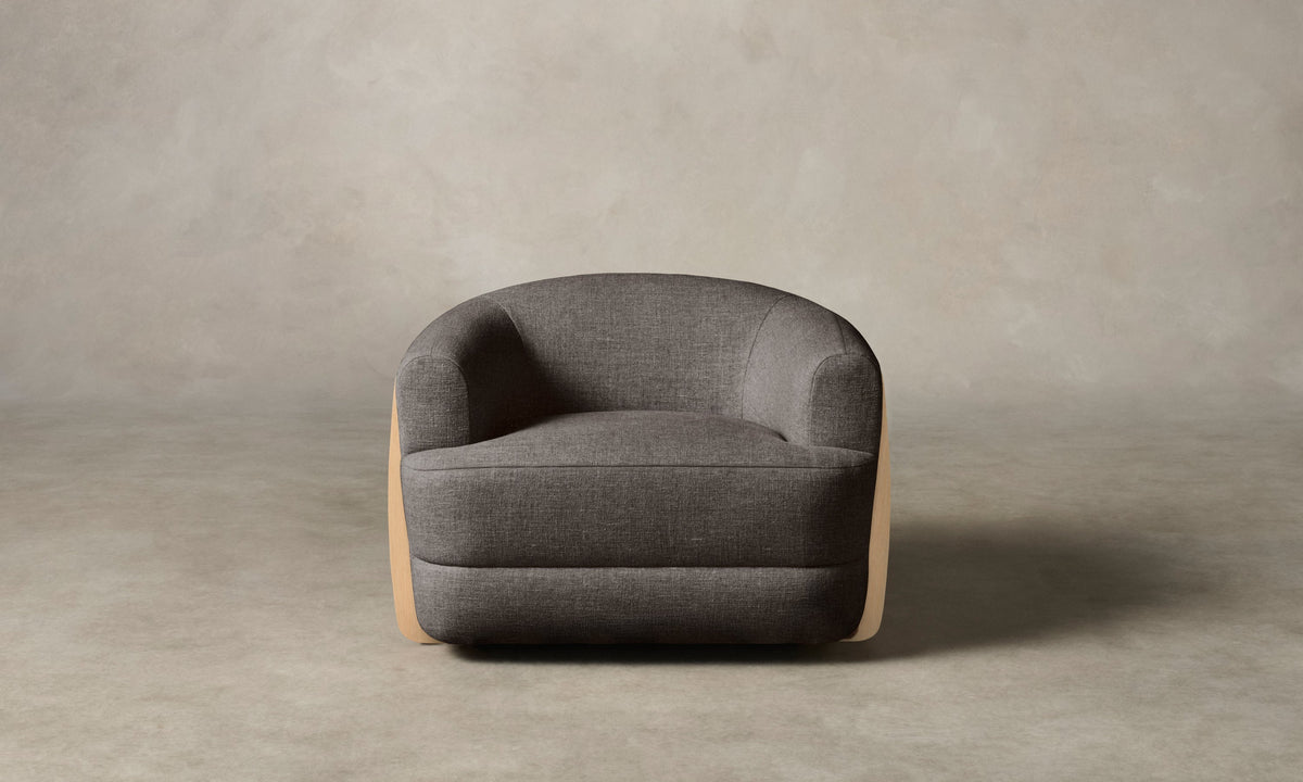 The Vera Swivel Chair - Heritage Belgian Linen Carob