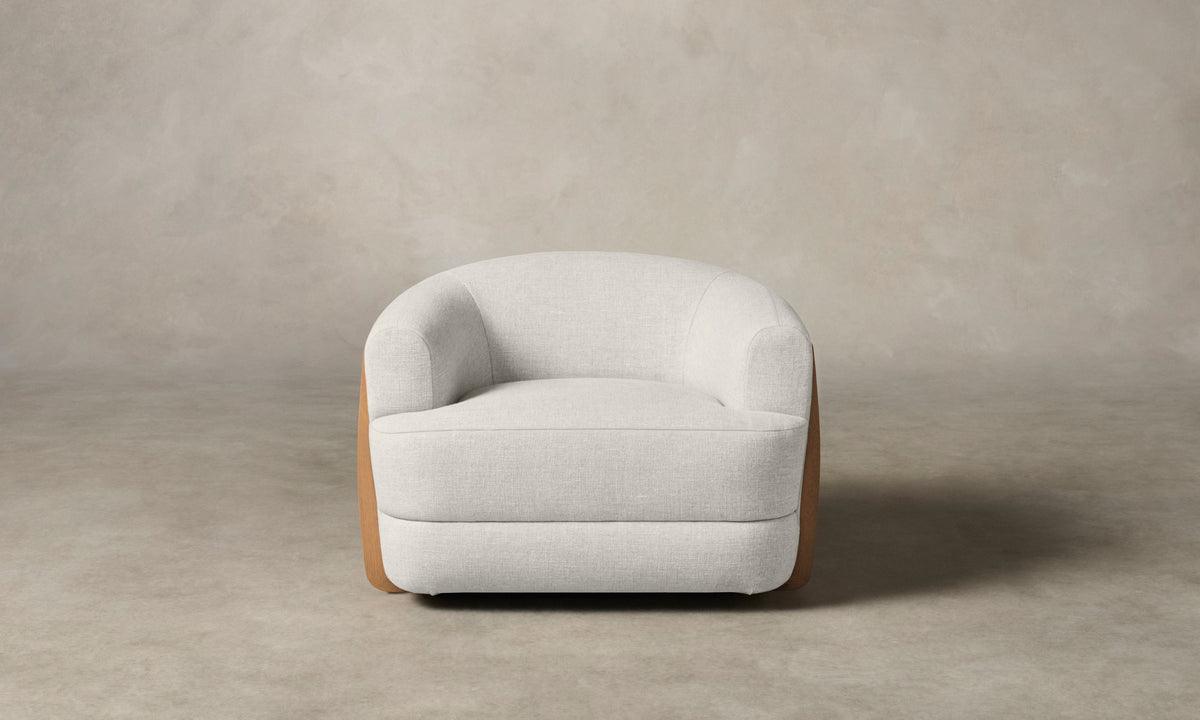 The Vera Swivel Chair - Heritage Belgian Linen Egret