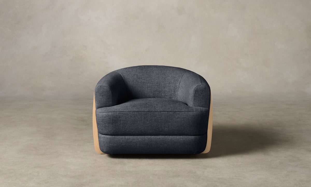 The Vera Swivel Chair - Heritage Belgian Linen Lake