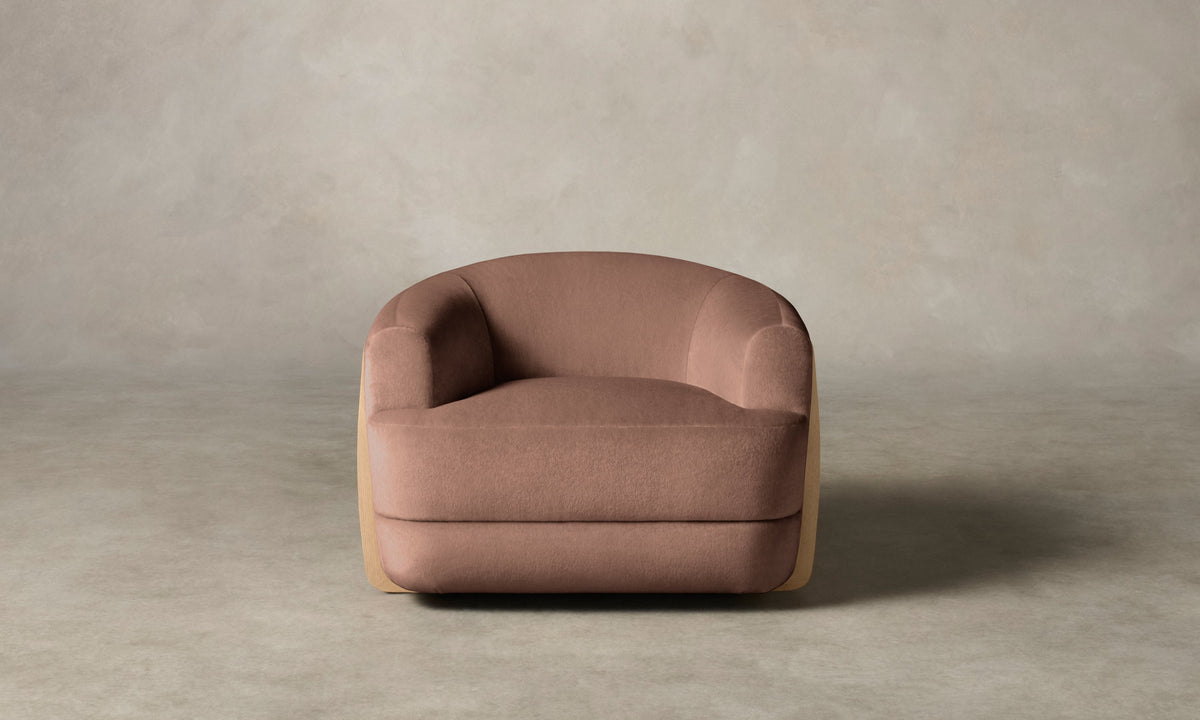 The Vera Swivel Chair - Mohair Peony