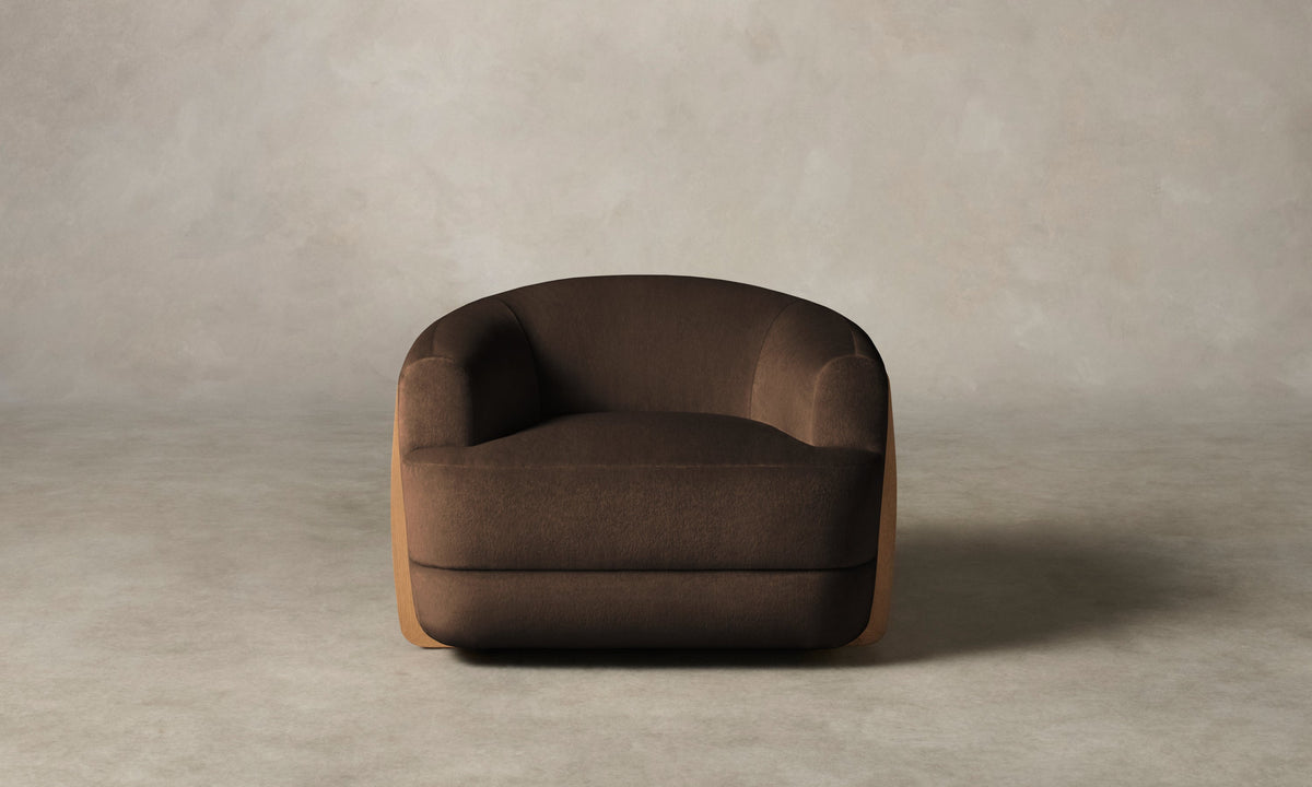 The Vera Swivel Chair - Performance Velvet Bark