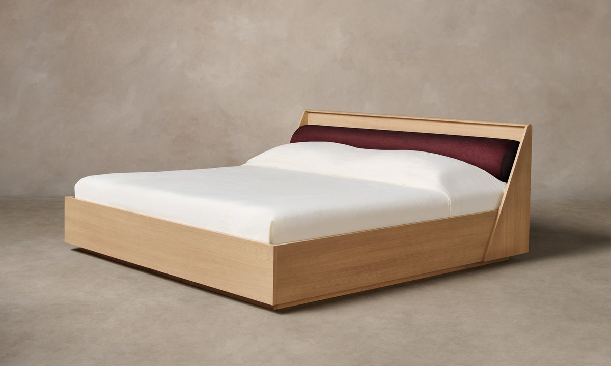 The Verne Bed - Mohair Crimson