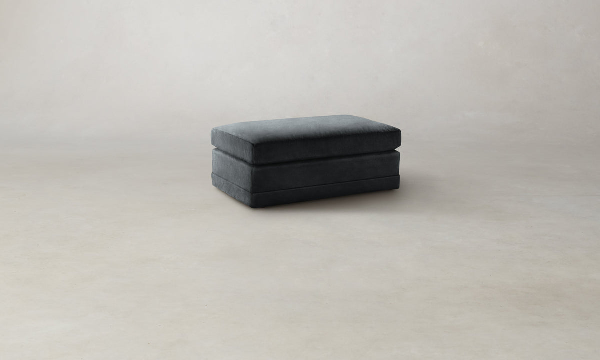 The Warren Ottoman - Marled Alpaca Velvet Basalt
