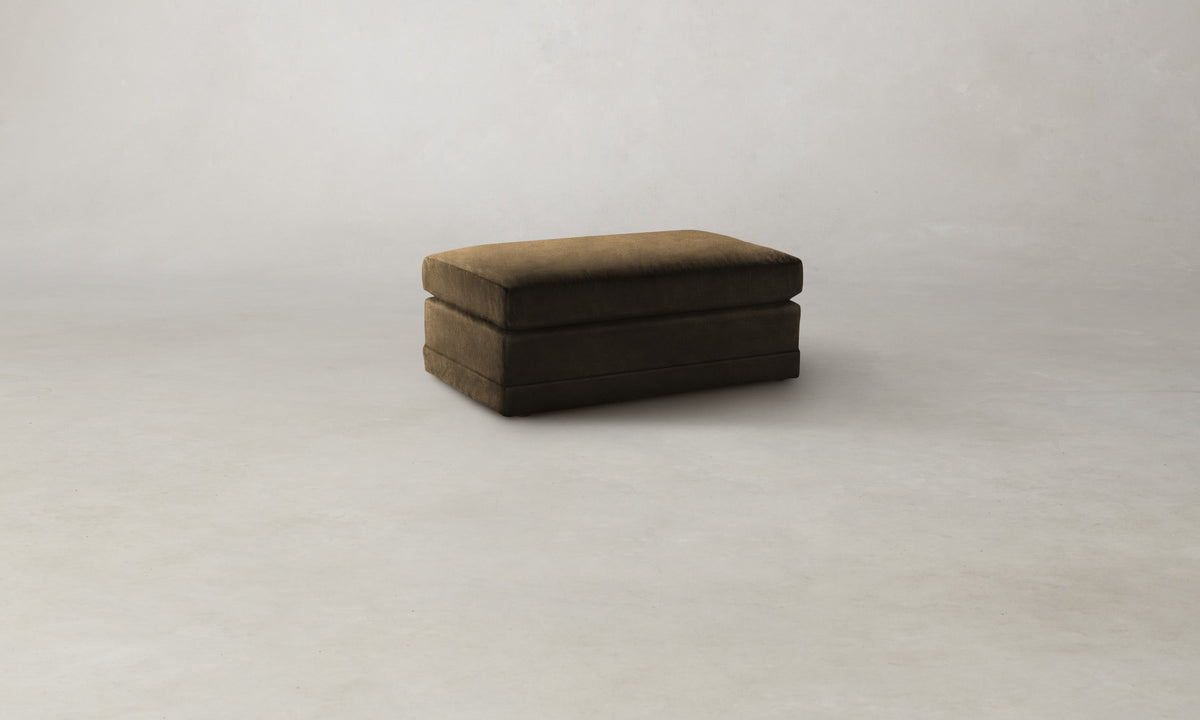 The Warren Ottoman - Marled Alpaca Velvet Marsh