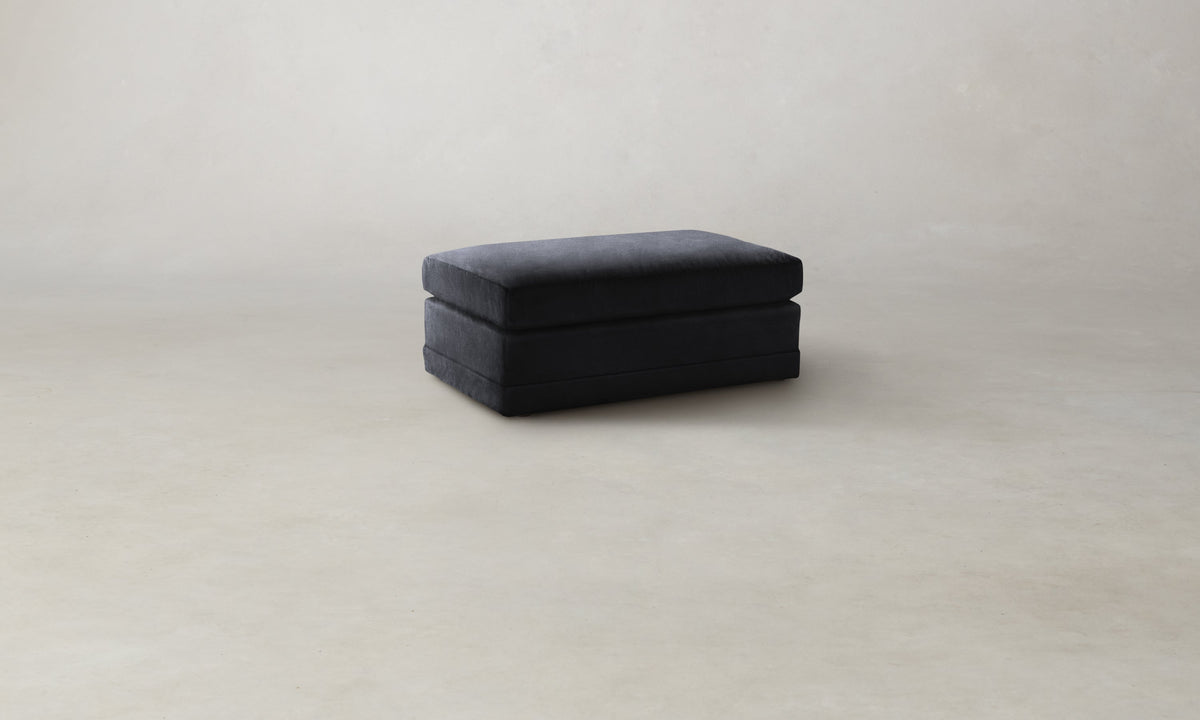The Warren Ottoman - Marled Alpaca Velvet Nightfall