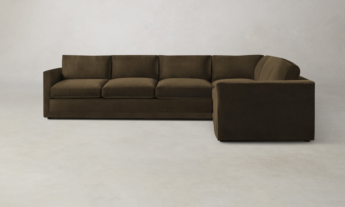 The Warren Sectional - Marled Alpaca Velvet Marsh