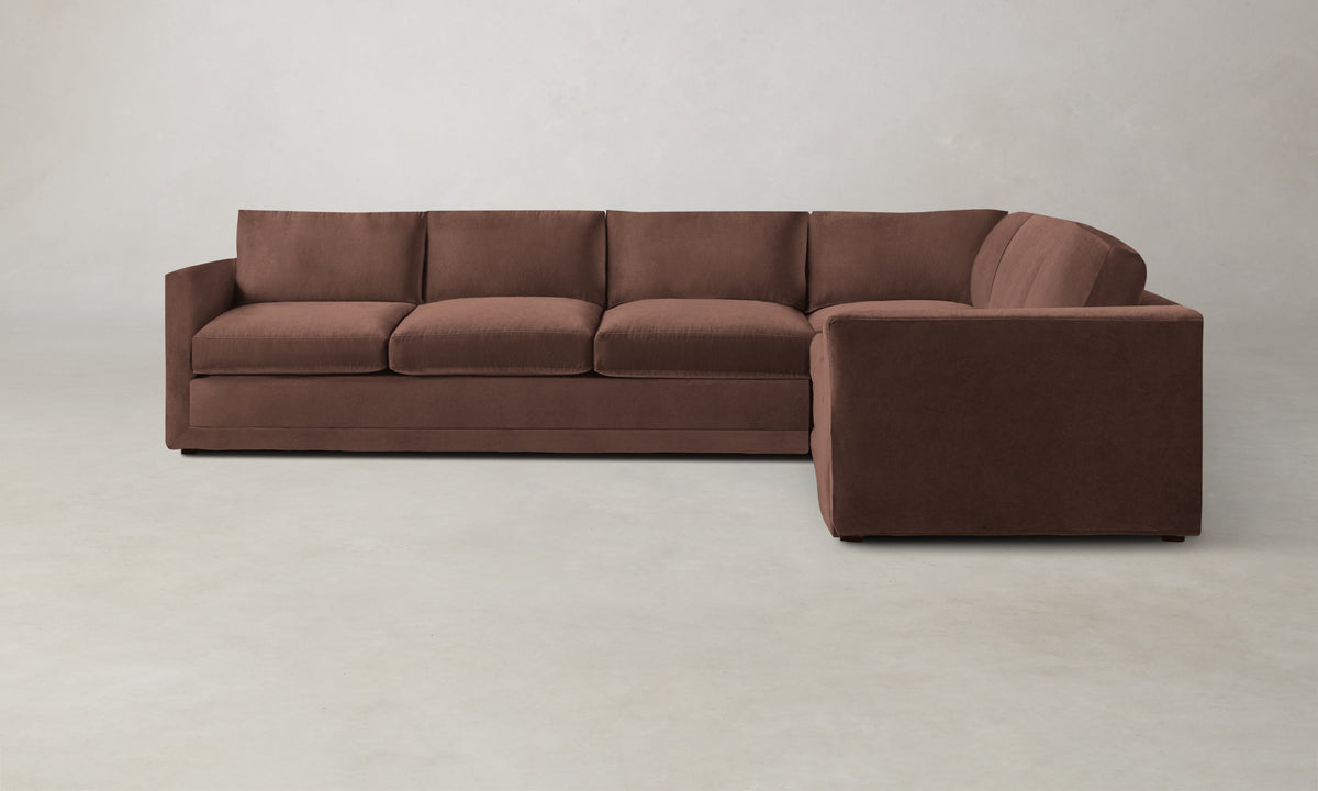 The Warren Sectional - Marled Alpaca Velvet Molasses