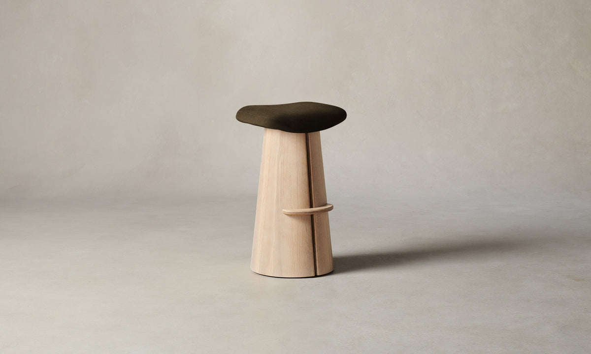 The Weston Bar & Counter Stool - Marled Alpaca Velvet Marsh