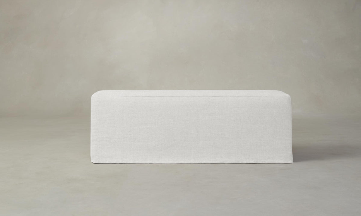 The Beacon Dining Bench - Heritage Belgian Linen Egret