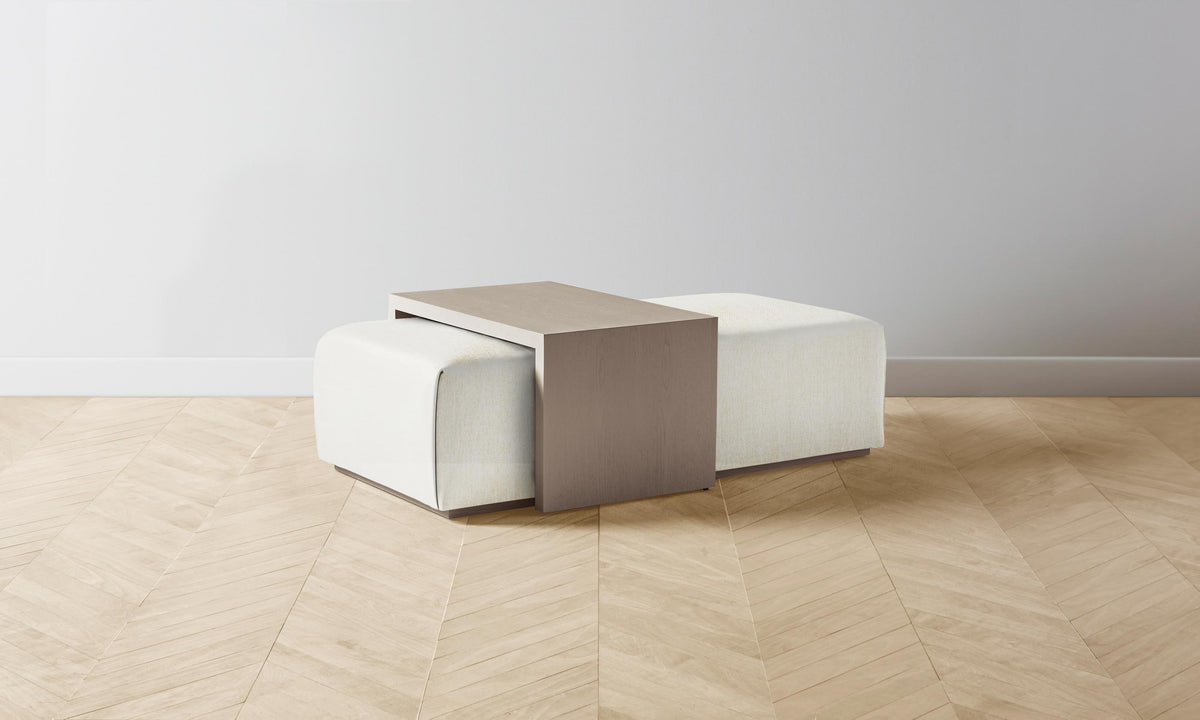 The Bowery Ottoman - Performance Tweed Salt
