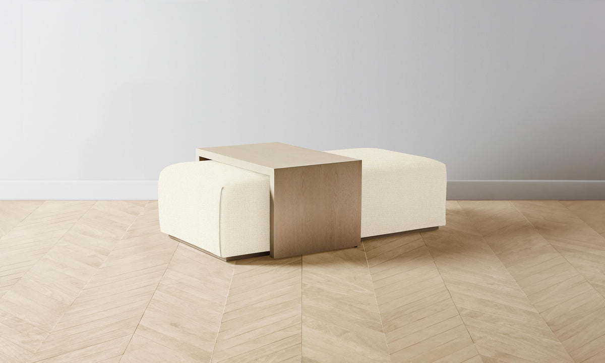 The Bowery Ottoman - Performance Woven Chenille Desert