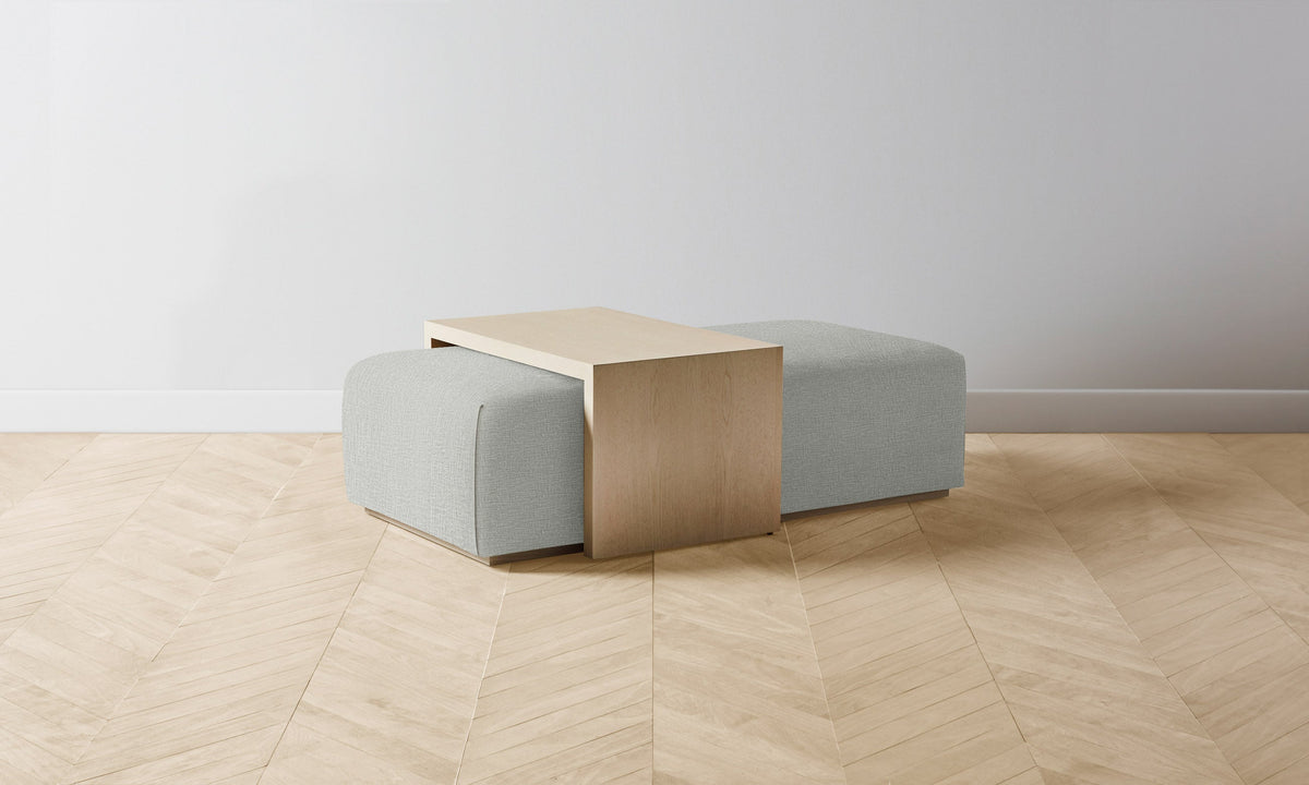 The Bowery Ottoman - Performance Woven Chenille Rain
