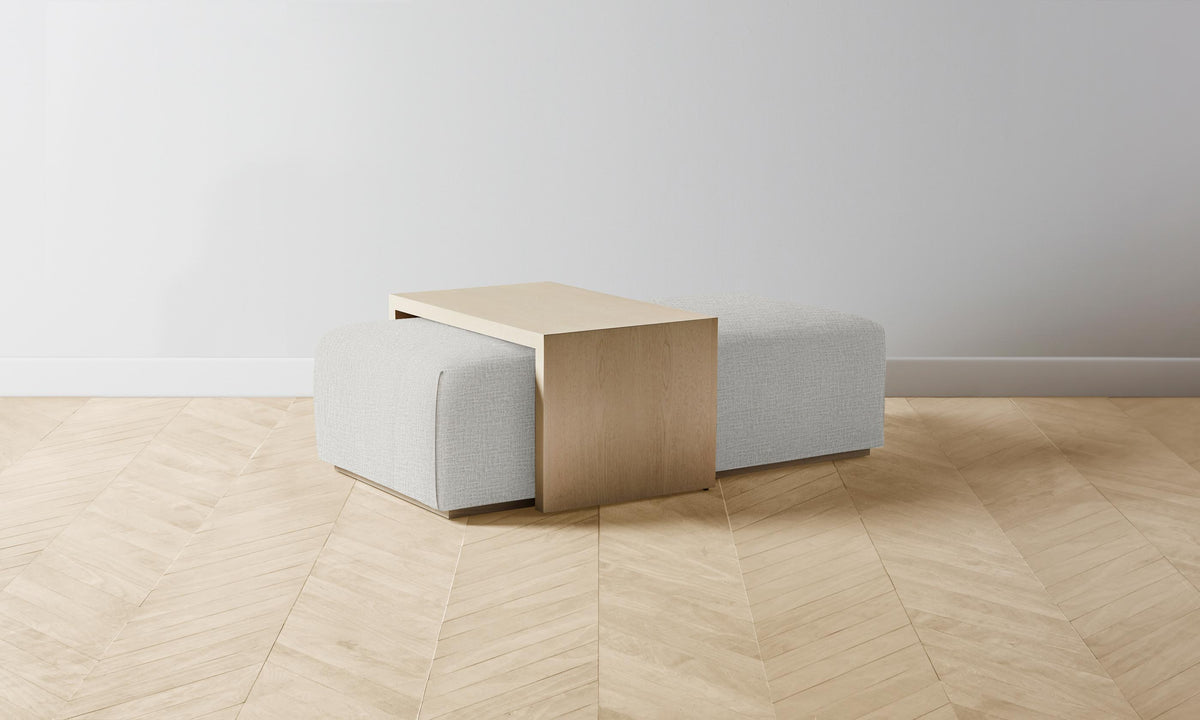The Bowery Ottoman - Performance Woven Chenille Steel