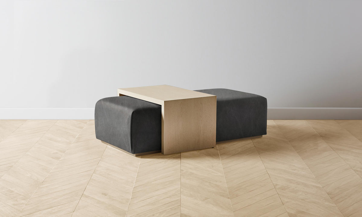 The Bowery Ottoman - Tuscan Leather Seal