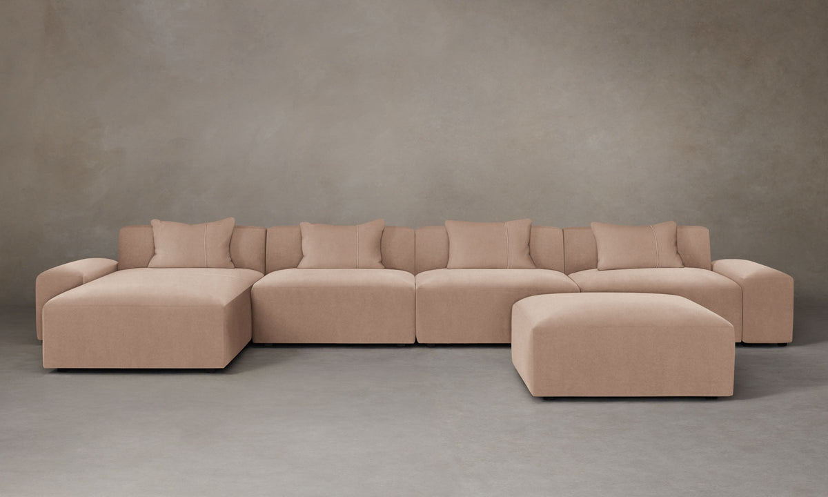 The Breuer Modular Sectional - Performance Velvet Blossom