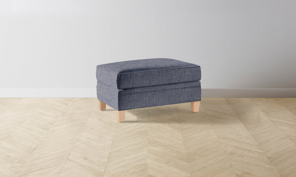 The Carmine Ottoman - Heritage Belgian Linen Lake