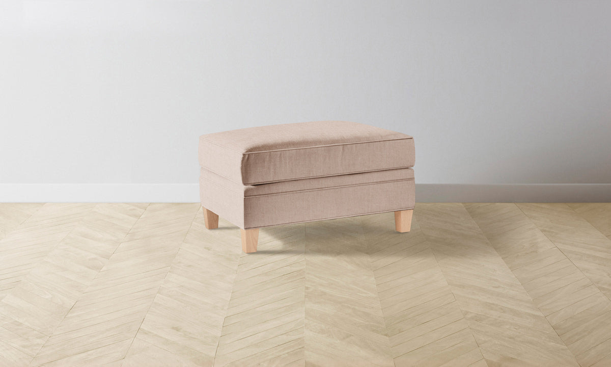 The Carmine Ottoman - Heritage Belgian Linen Petal