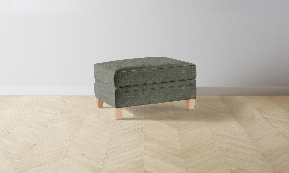 The Carmine Ottoman - Heritage Belgian Linen Thyme