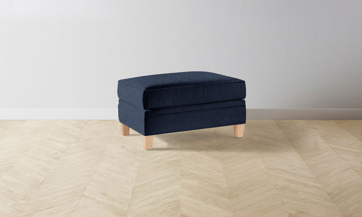 The Carmine Ottoman - Italian Brushed Wool Harbor