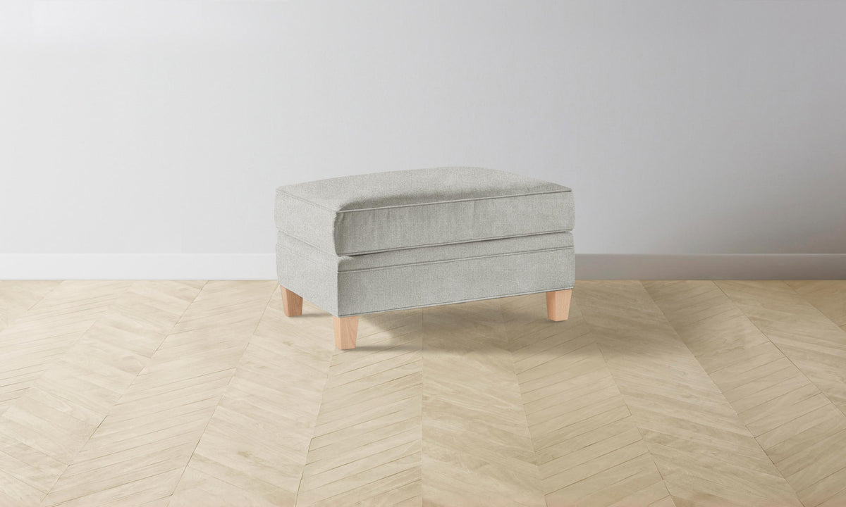 The Carmine Ottoman - Performance Mélange Weave Flint