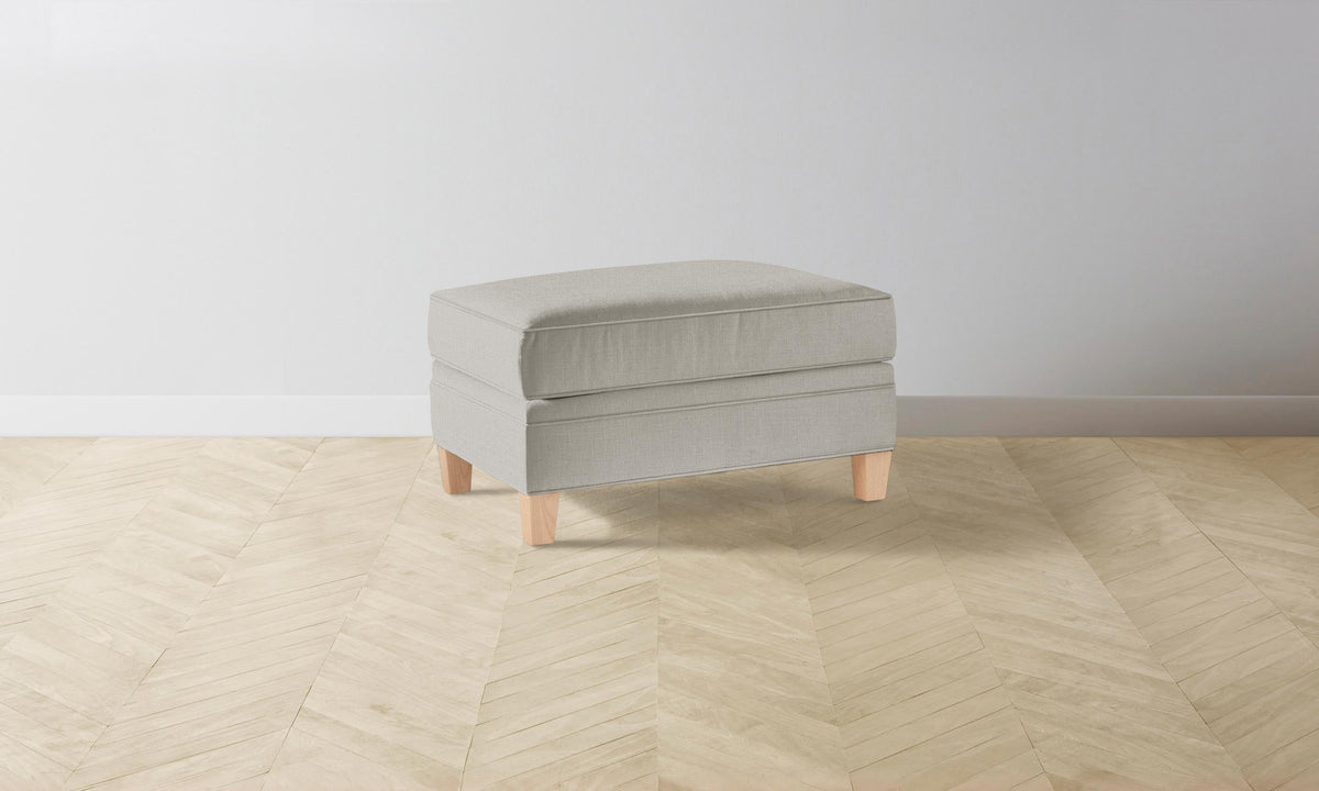 The Carmine Ottoman - Performance Linen Weave Beige