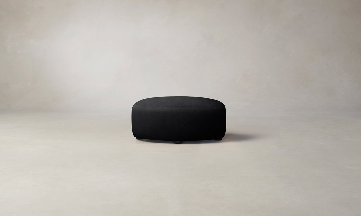 The Chelsea Ottoman - Costa Leather Jet