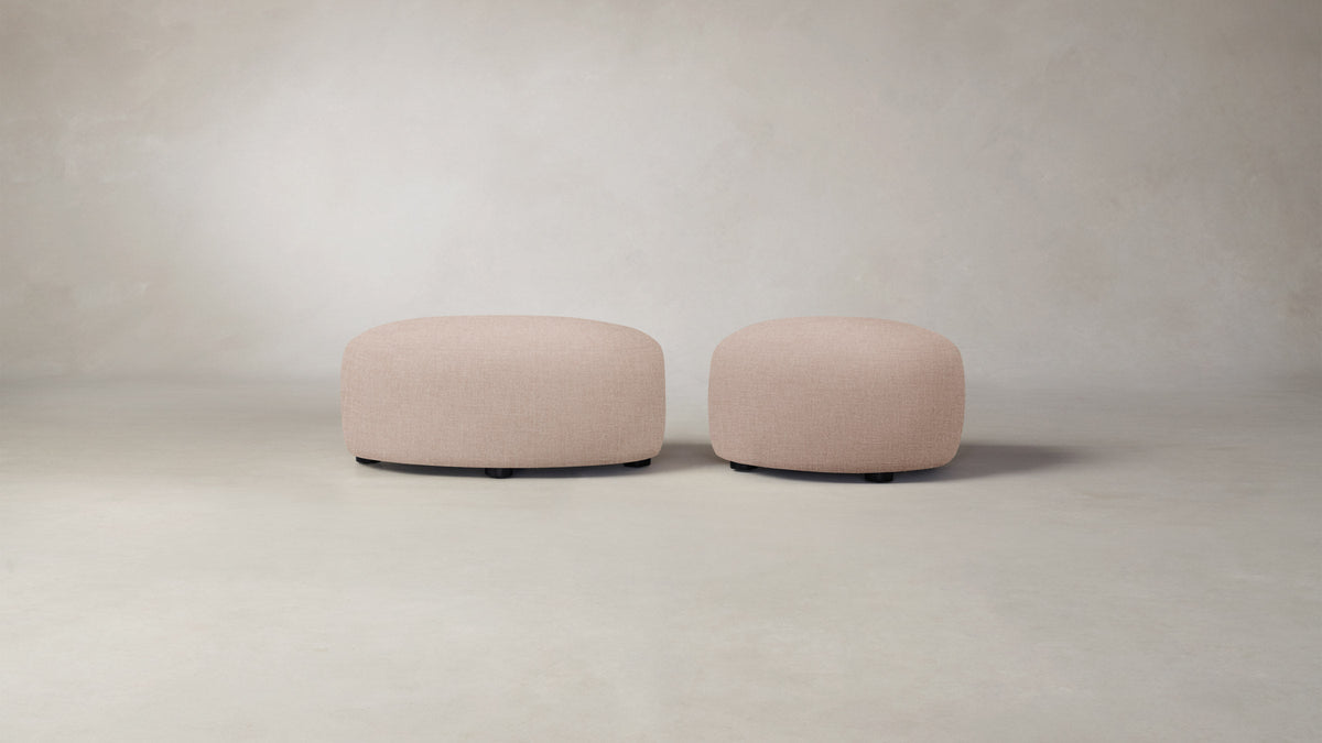 The Chelsea Ottoman - Heritage Belgian Linen Petal