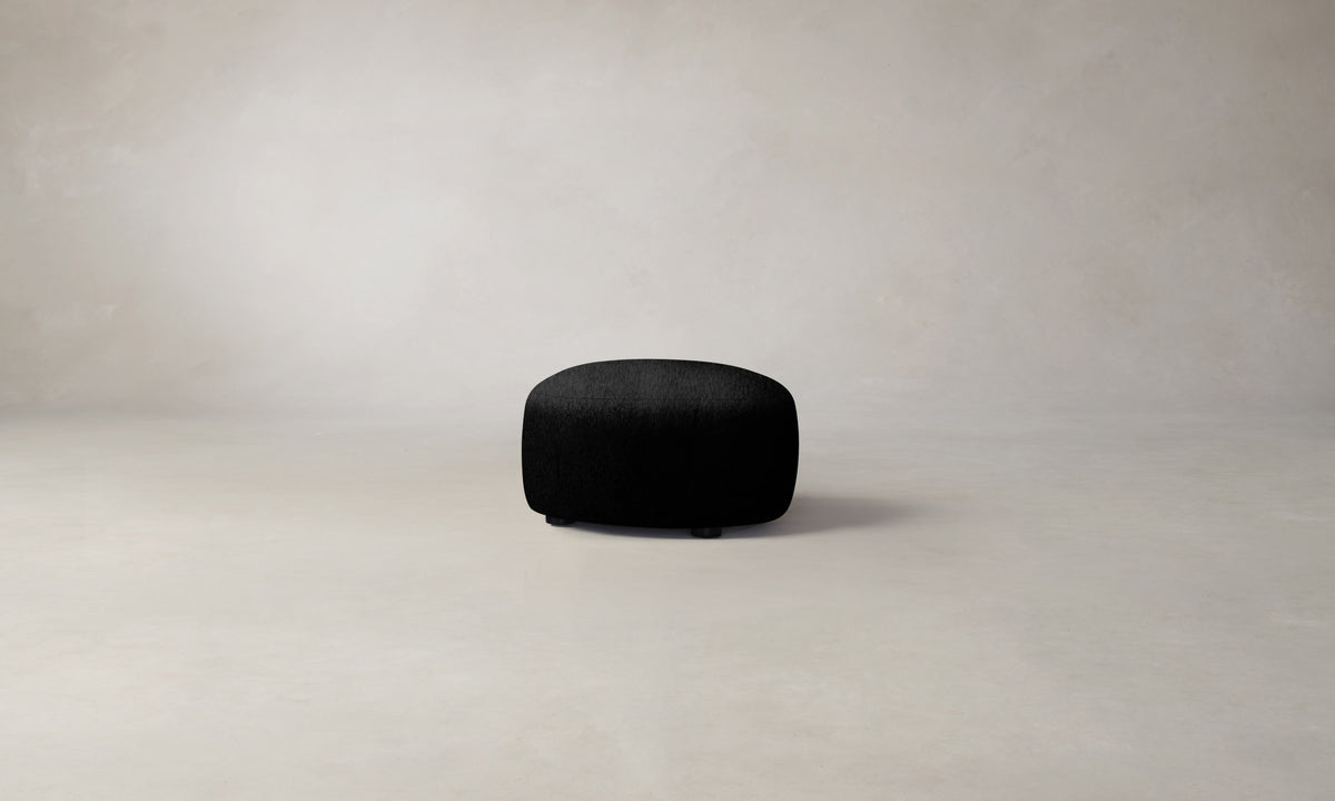 The Chelsea Ottoman - Deep Pile Mohair Noir