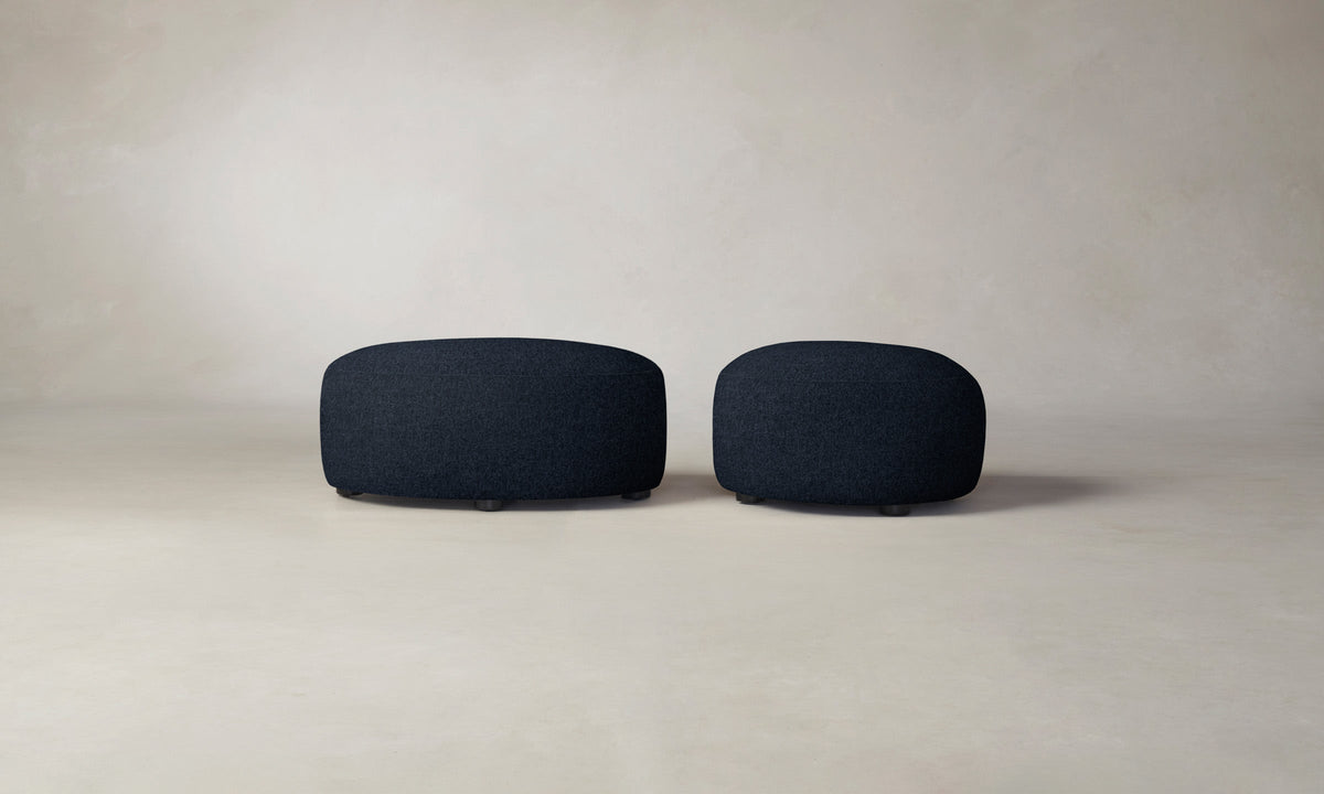 The Chelsea Ottoman - Italian Brushed Wool Harbor